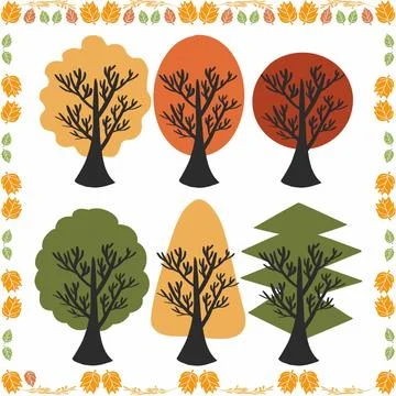 Tree, leaf, vector, nature, autumn, branch, design, illustration, silhouette, sp Stock Photos