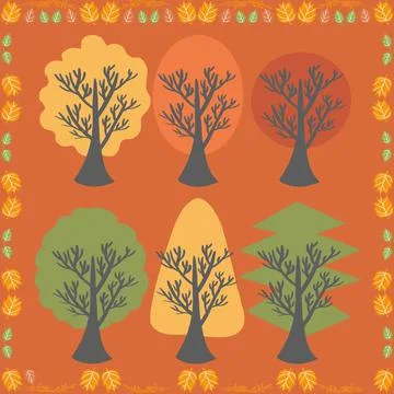 Tree, leaf, vector, nature, autumn, branch, design, illustration, silhouette, sp Stock Photos