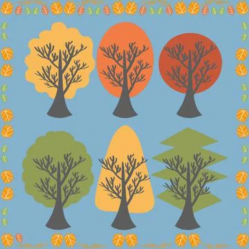 Tree, leaf, vector, nature, autumn, branch, design, illustration, silhouette, sp Stock Photos