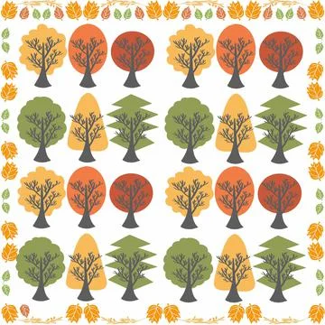 Tree, leaf, vector, nature, autumn, branch, design, illustration, silhouette, sp Foto stock