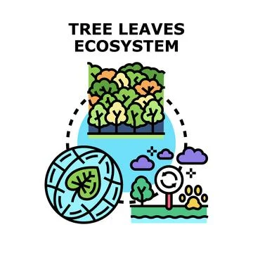 Tree leaves ecosystem concept illustrating biological cycle Stock Illustration