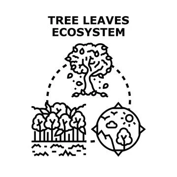 Tree leaves ecosystem cycle environmental protection concept Stock Illustration