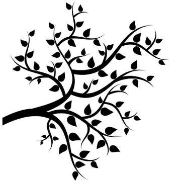 Tree with leaves Stock Illustration