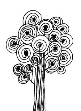 Tree with leaves Stock Illustration