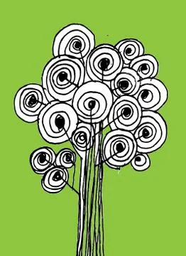 Tree with leaves Stock Illustration