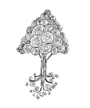 Tree with leaves 스톡 일러스트