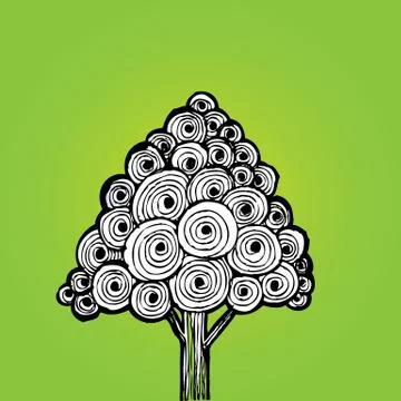 Tree with leaves Stock Illustration