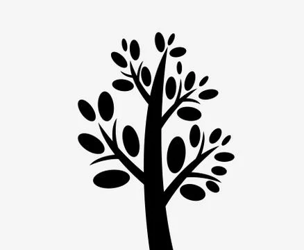 Tree with leaves Illustrazione stock