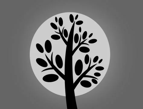 Tree with leaves Stock Illustration
