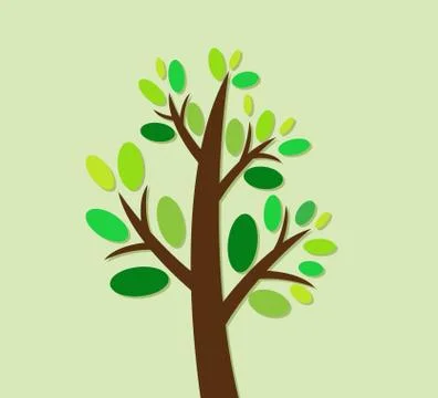 Tree with leaves Stock Illustration