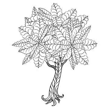 Tree with leaves Stock Illustration