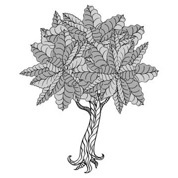 Tree with leaves Stock Illustration