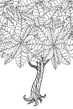 Tree with leaves イラスト素材
