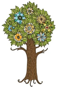 Tree with leaves イラスト素材