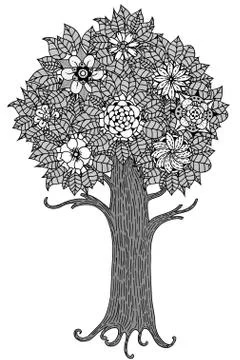 Tree with leaves Stock Illustration