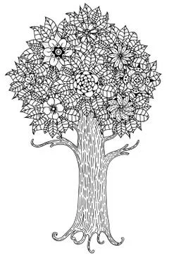 Tree with leaves Stock Illustration
