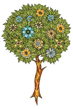 Tree with leaves イラスト素材