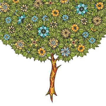 Tree with leaves Stock Illustration