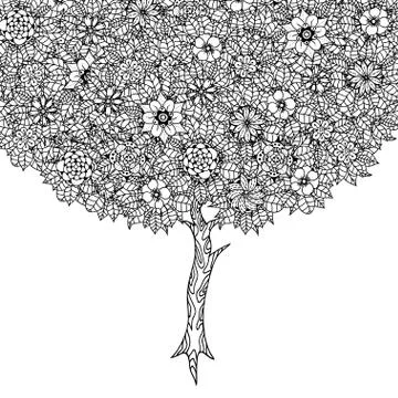Tree with leaves Stock Illustration