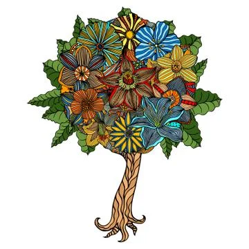 Tree with leaves Stock Illustration