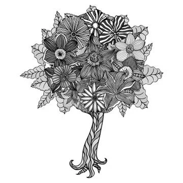 Tree with leaves Stock Illustration