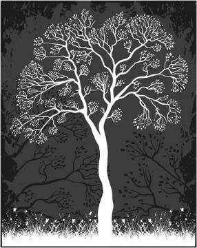 Tree with leaves Stock Illustration