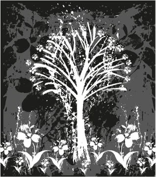 Tree with leaves Stock Illustration