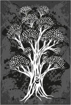 Tree with leaves Stock Illustration