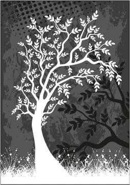 Tree with leaves Stock Illustration