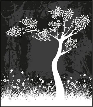 Tree with leaves Stockillustratie