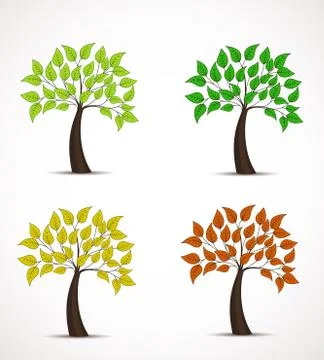 Tree with leaves Stock Illustration
