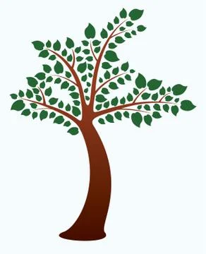Tree with leaves Stock Illustration