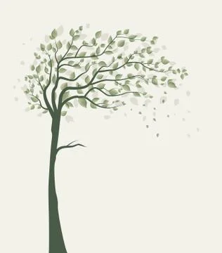 Tree with leaves Stock Illustration