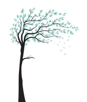 Tree with leaves Stock Illustration