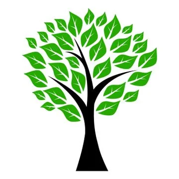 Tree with leaves Stock Illustration