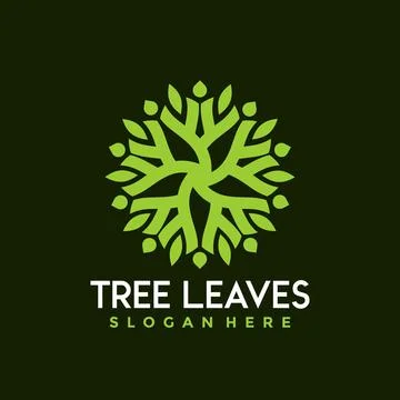 The Tree Leaves logo Designs vector illustration Stock Illustration