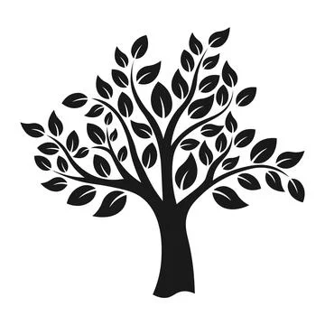 Tree with leaves simple icon for web and logo in flat style Stock-Illustration