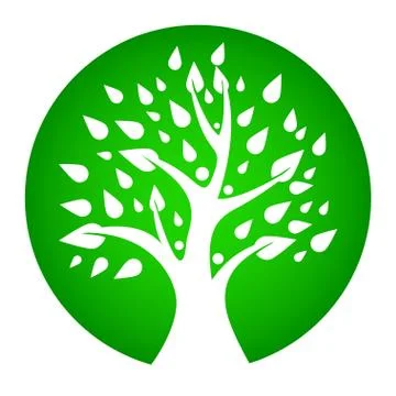 Tree with leaves. Template for logo design, badges, labels and logos for your Stock Illustration