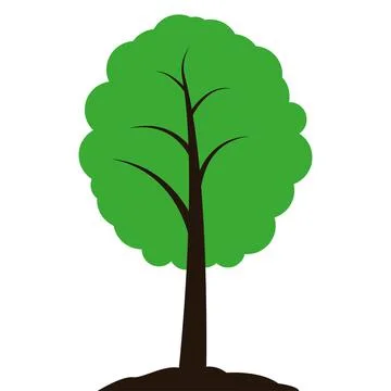 Tree with leaves. Template for logo design, badges, stickers and logos for yo Stock Illustration