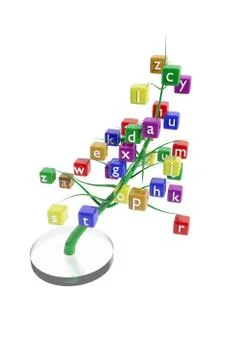 Tree with letters Illustrazione stock