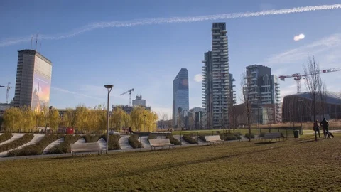 Tree library in Milan, Italy timelapse Stock Footage 101131236