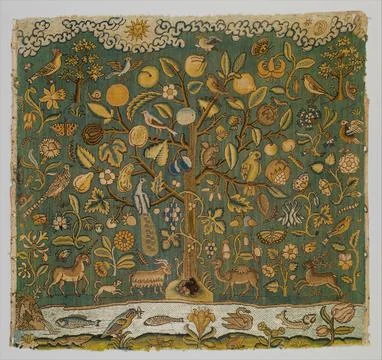 The Tree of Life first half 17th century British This unique image of a mir.. Stock Illustration