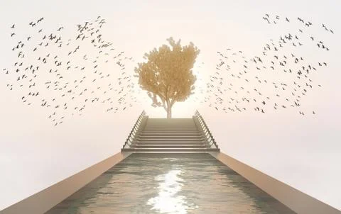 Tree of Life - Garden of Heaven Spiritual Concept Stock Illustration