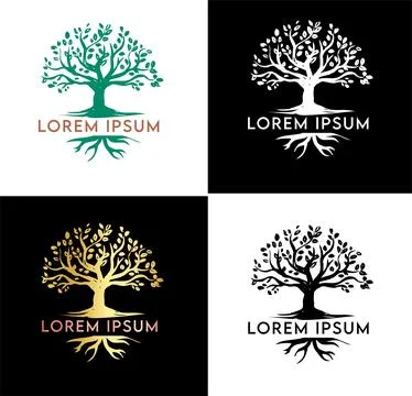 Tree of Life Logo Collection. Vector Illustration Stock Illustration