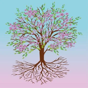 Tree of life spring version Illustrazione stock