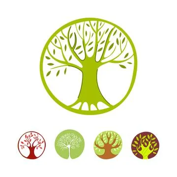 Tree of life symbol representing nature and growth Stock Illustration
