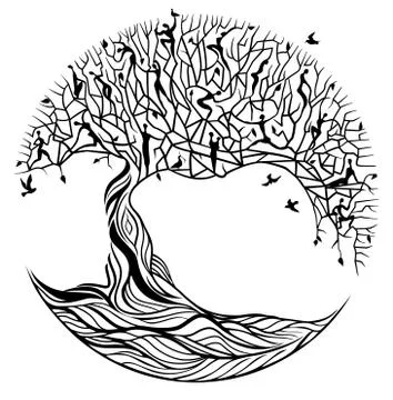 Tree of life on a white background Stock Illustration