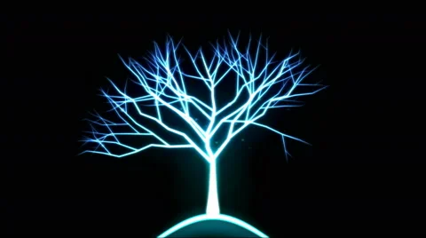 Tree of Light Particles - Blue Stock Footage 46482342