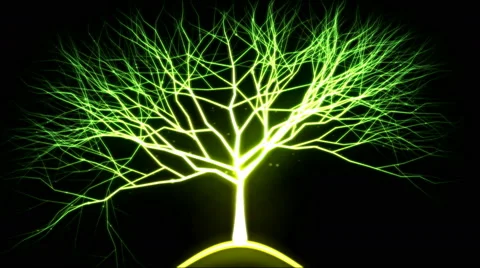 Tree of Light Particles - Green Stock Footage 46479165
