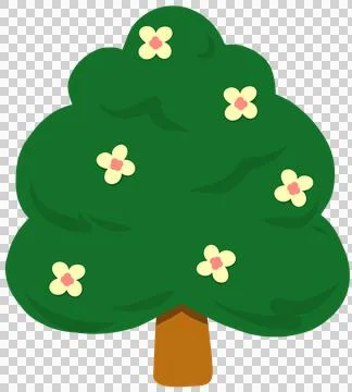 Tree with light yellow flowers Stock Illustration